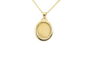 Arany medál gravírozható fényes ovális lapmedál - Ezüst karkötő
