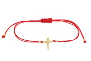 Arany zsinór karkötő köves kereszt medállal - Ezüst fülbevaló