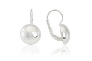 Ezüst fülbevaló patentzáras nagy lencse - Ezüst fülbevaló