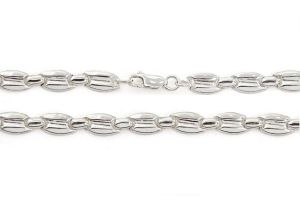 Ezüst karkötő préselt széles szemekből - Ezüst karkötő