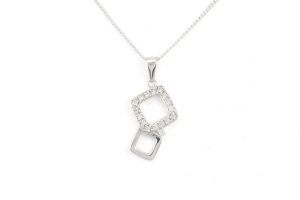 Ezüst medál dupla áttört kocka - Ezüst medál