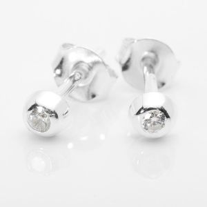 Ezüst fülbevaló bedugós button 02 - Ezüst fülbevaló