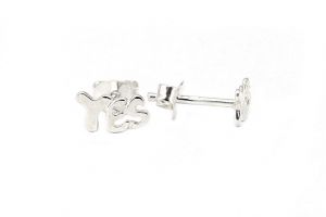 Ezüst fülbevaló stekkeres YES felirattal - Ezüst medál